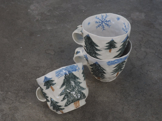 snowflake and pins mug