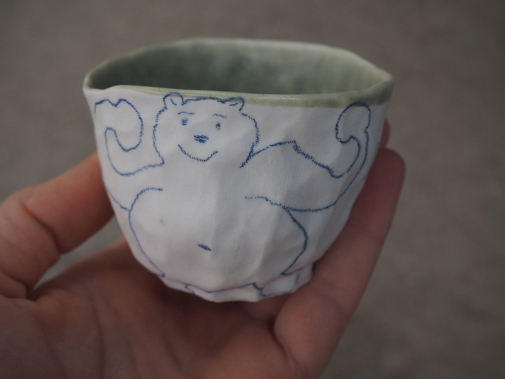 wood fire bears porcelain