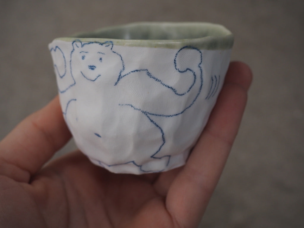 wood fire bears porcelain